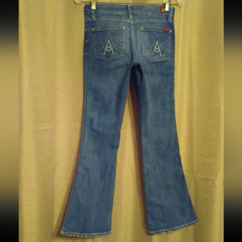 Womens 12 (26x28) 7 for all mankind Stretch A-Pocket Bootcut Denim Blue Jeans